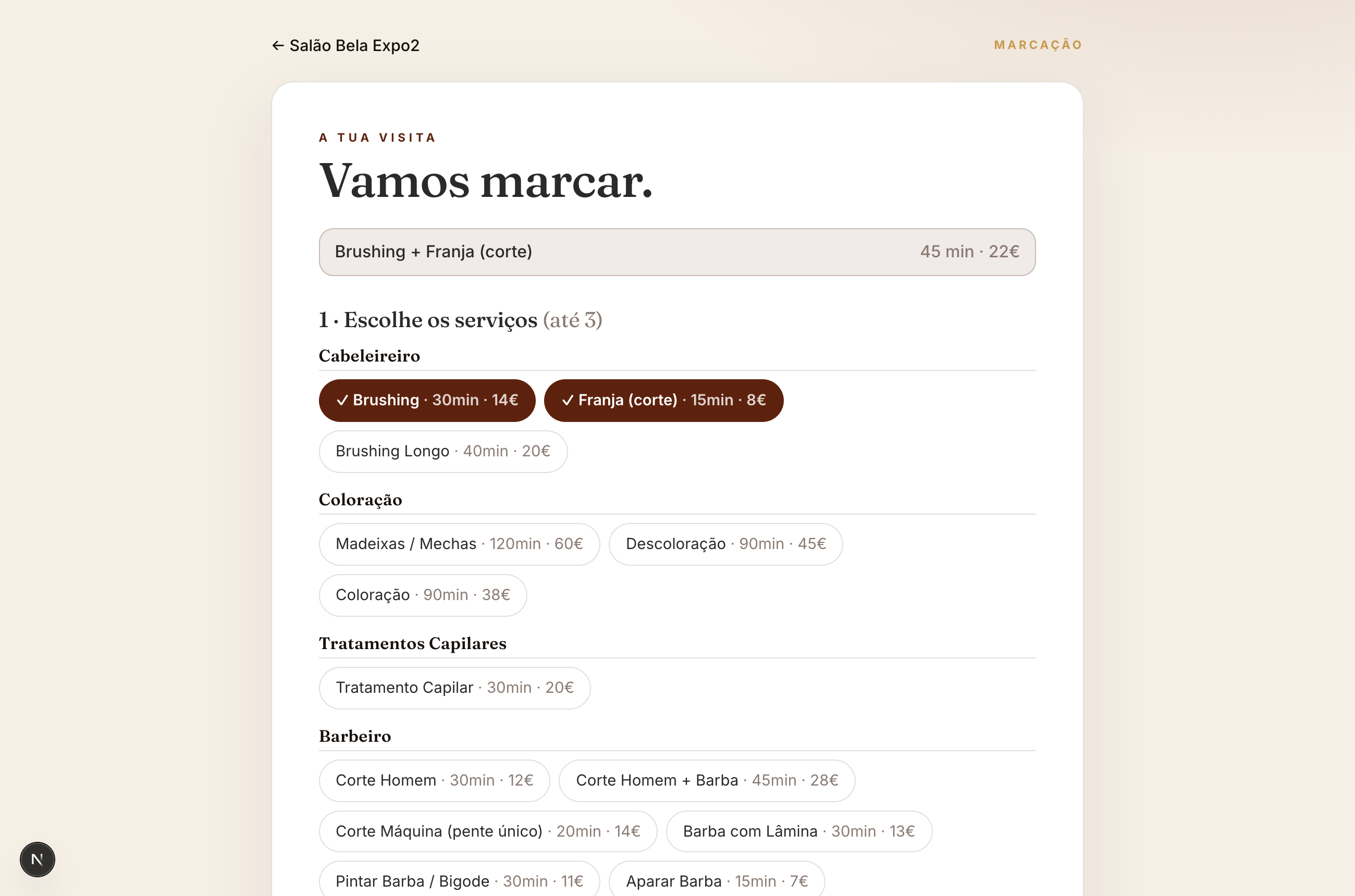 Facial e depilação,